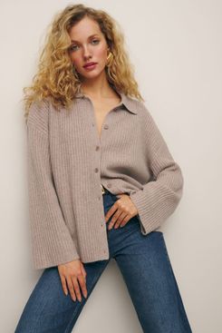 Reformation Fantino Cashmere Collared Cardigan