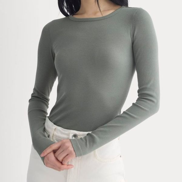 Everlane The Luxe Rib Long-Sleeve Crew