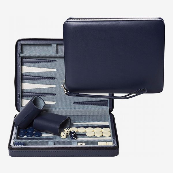 WE Games Blue Magnetic Backgammon Set With Carrying Strap