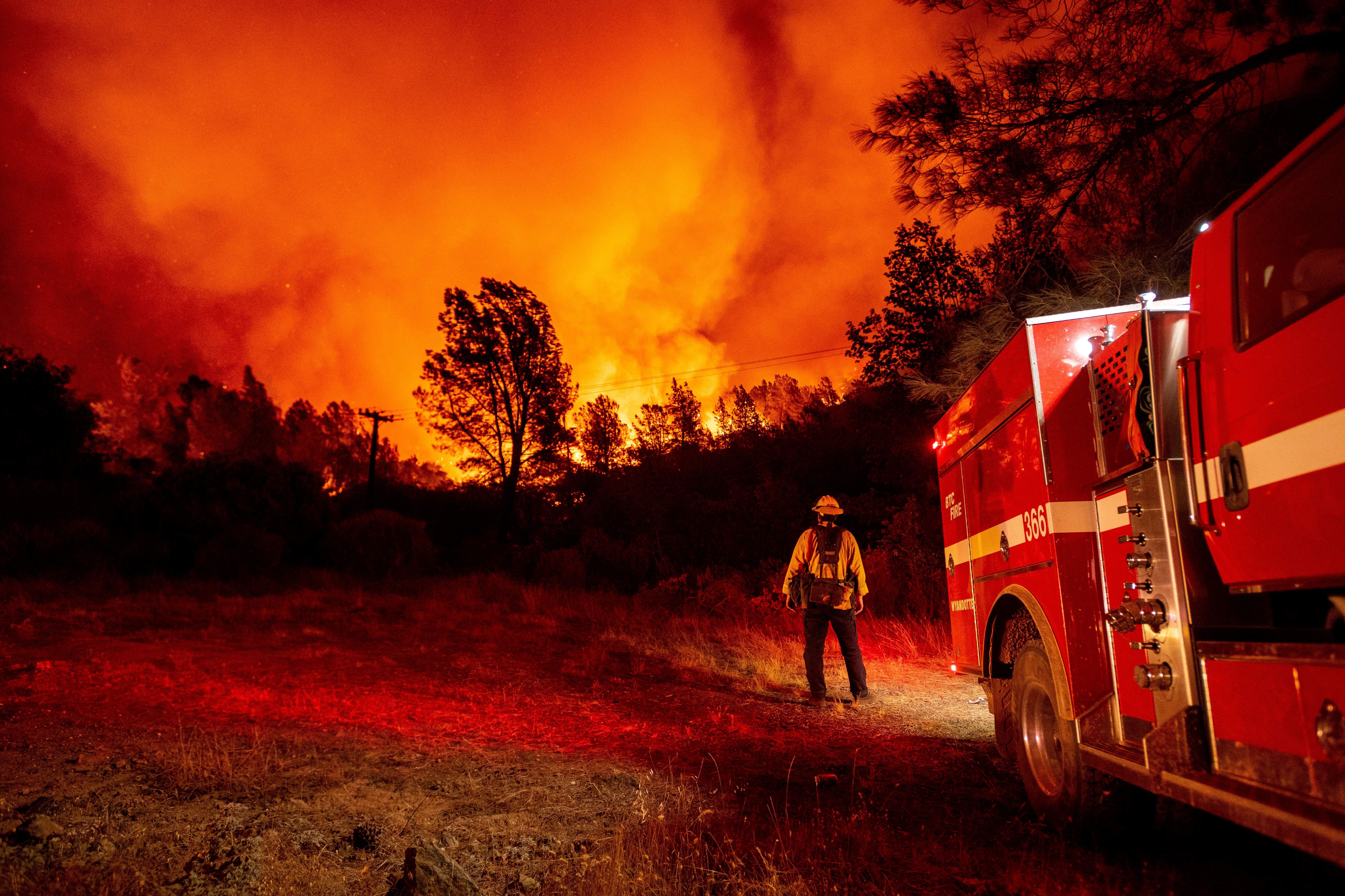 Massive fire burning in California and Nevada is spawning