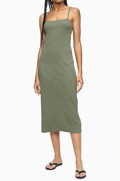 Calvin Klein Strappy Ribbed Midi Dress