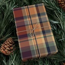 Brown Plaid Tartan Wrapping Paper