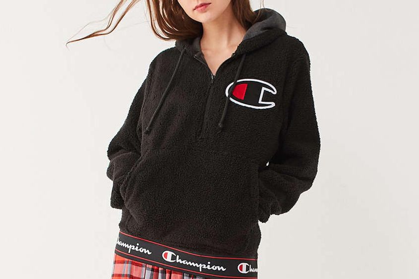 champion shearling hoodie