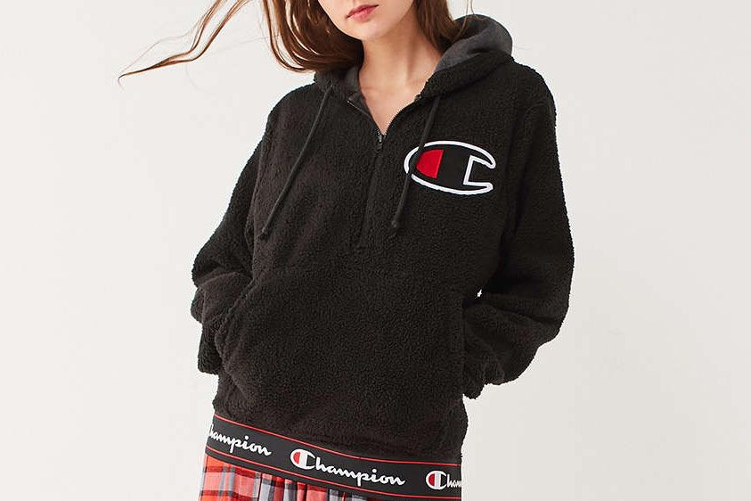 champion shearling hoodie
