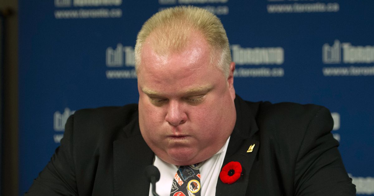 Rob Ford Wears Old NFL Tie to Crack Conference