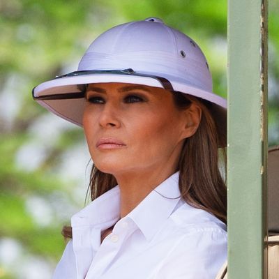 Melania Trump and Nelly Palmeris, the park manager at the Nairobi National Park.