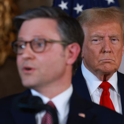 Speaker Mike Johnson and Donald Trump.