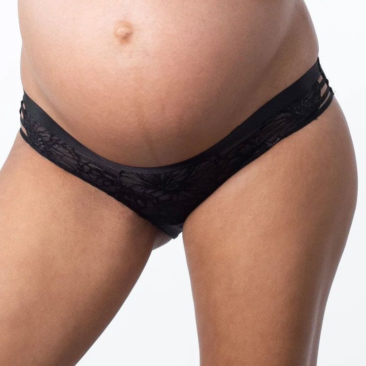 sexy panties lingerie Pregnant Woman Smiling and Standing in Stock Image main image 0
