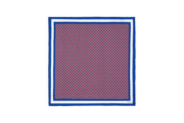 Gucci Geometric print silk pocket square