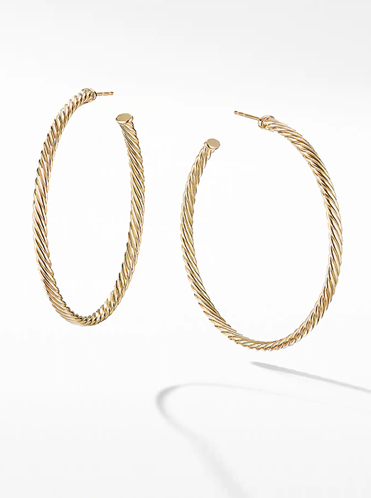 Large Cablespira Hoop Earrings in 18K Yellow Gold