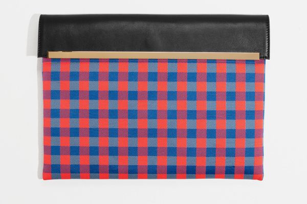 Large Gingham Clutch