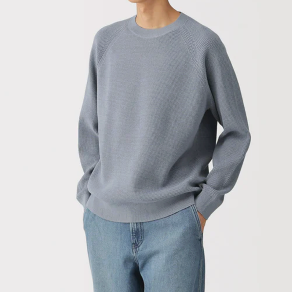Muji Cotton Blend Waffle Sweater