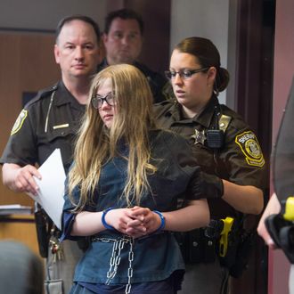 02 Jun 2014, Waukesha, Wisconsin, USA --- Twelve year olds Morgan Geyser and Anissa Weier were charged with attempted first-degree intentional homicide after they stabbed their friend 19 times. The girls were trying to impress the internet character 