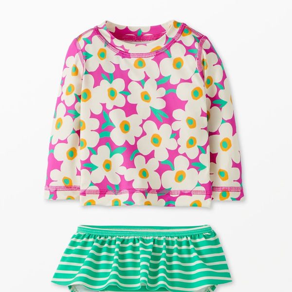 Hanna Andersson Baby Rashguard & Skirted Bikini Bottom Set