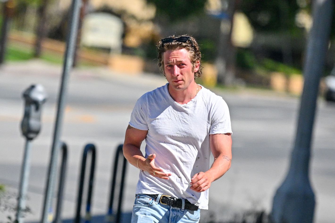 Just Jeremy Allen White Smoking a Cig on the Beach