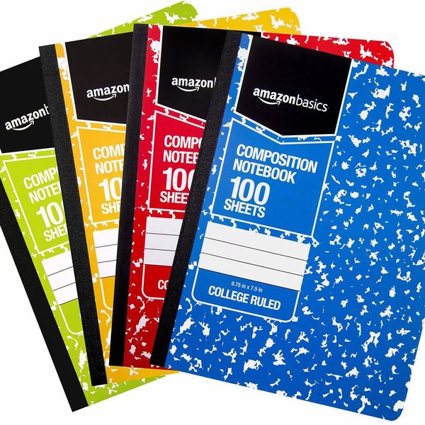 Amazon Basics College Ruled Composition Notebook, 4 Pack