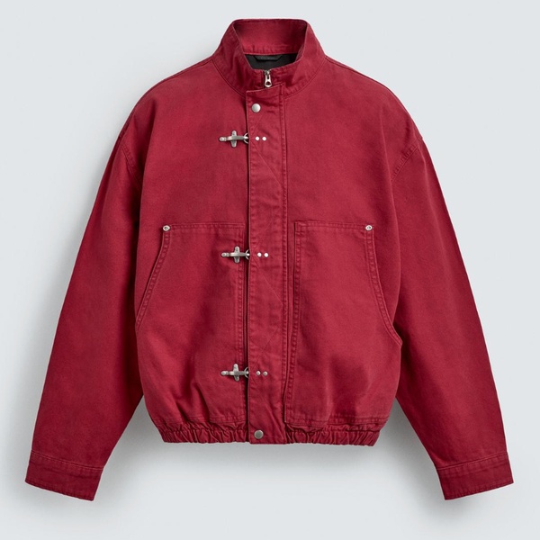 Zara Cropped Fit Fireman Clasp Jacket