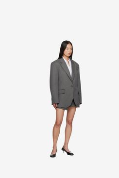 The Frankie Shop Khaki Lyra Oversize Blazer