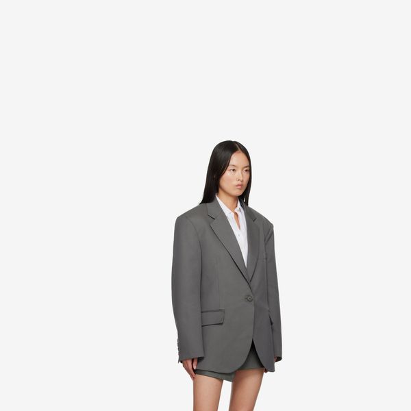 The Frankie Shop Khaki Lyra Oversize Blazer