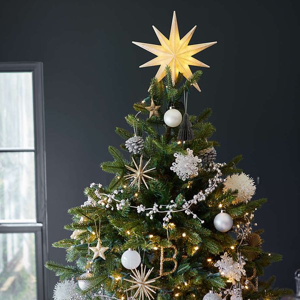 Crate & Barrel Gold Star Lit Christmas-Tree Topper