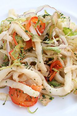 Quinoa with Black Tiger shrimp, diced vegetables, toasted white sesame seeds, and fresh herbs. $15
