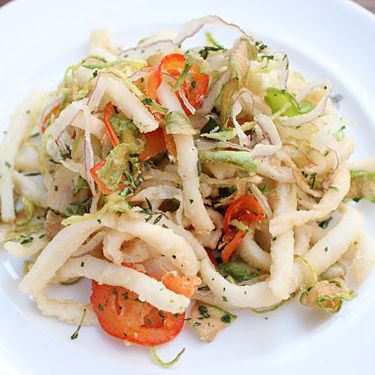 Quinoa with Black Tiger shrimp, diced vegetables, toasted white sesame seeds, and fresh herbs. $15
