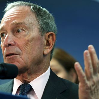 NEW YORK, NY - JULY 31: New York City Mayor Michael Bloomberg speaks to the media at the opening of the Workforce1 Veterans Career Center on July 31, 2012 in New York City. The center will offer area veterans assistance in their job search, help with resumes and classes on how to perfect the interview process. According to the Bureau of Labor Statistics, the unemployment rate for all veterans in June was 7.4 percent. (Photo by Spencer Platt/Getty Images)