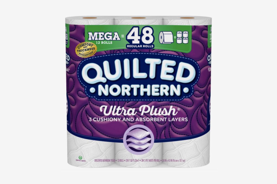 Quilted Northern Ultra Plush Toilet Paper, 12 Mega Rolls = 48 Regular Rolls  White