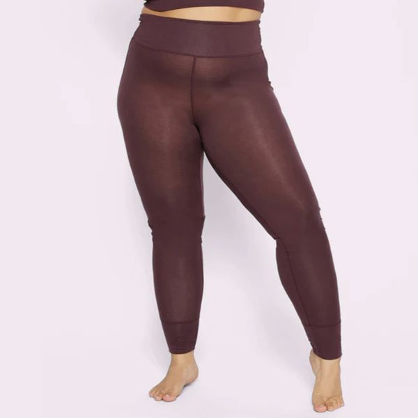 Plus Size Satin Lycra comfortable Brown leggings for womens