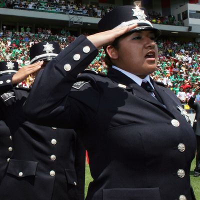 Mexican federal police women during the FIFA under 17 World Cup in 2011.