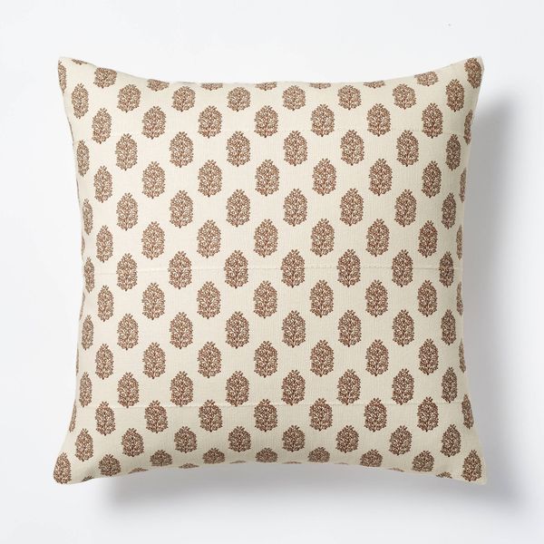 Threshold Floral Block-Printed Square Throw Pillow