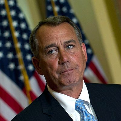 WASHINGTON, DC - FEBRUARY 29: U.S. Speaker of the House John Boehner (R-OH) (L) and Senate Minority Leader Mitch McConnell (R-KY) (R) answer questions at the U.S. Capitol February 29, 2012 in Washington, DC. Boehner and McConnell spoke about their luncheon with U.S. President Barack Obama and the topics discussed, including energy prices and a pending jobs bill in the House of Representatives. (Photo by Win McNamee/Getty Images)