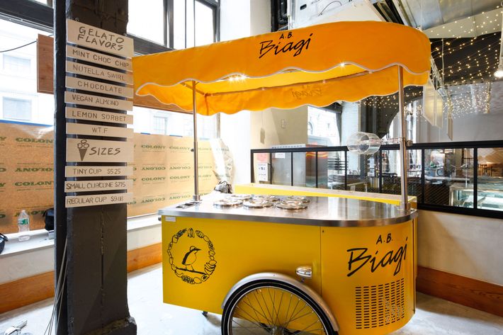 A.B. Biagi has a gelato cart.