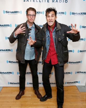 Filmmakers Henry Joost and Ariel Schulman visit the SiriusXM Studio on October 23, 2012 in New York City.