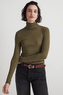 Madewell Brightside Finerib Cropped Turtleneck