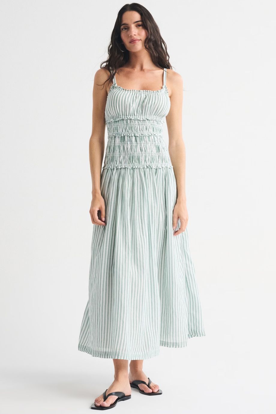 drop waist sleeve dress Cinder Bruna Drop Waist Midi Dress main image 1