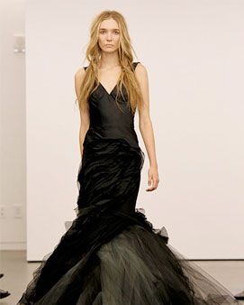 One of Vera Wang's black wedding gowns.