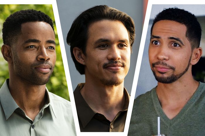 Jay Ellis as Lawrence, Alexander Hodge as Andrew, and Neil Brown Jr. as Chad in HBO's Insecure.