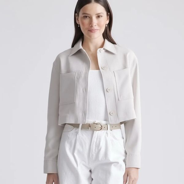 Quince Stretch Crepe Cropped Jacket