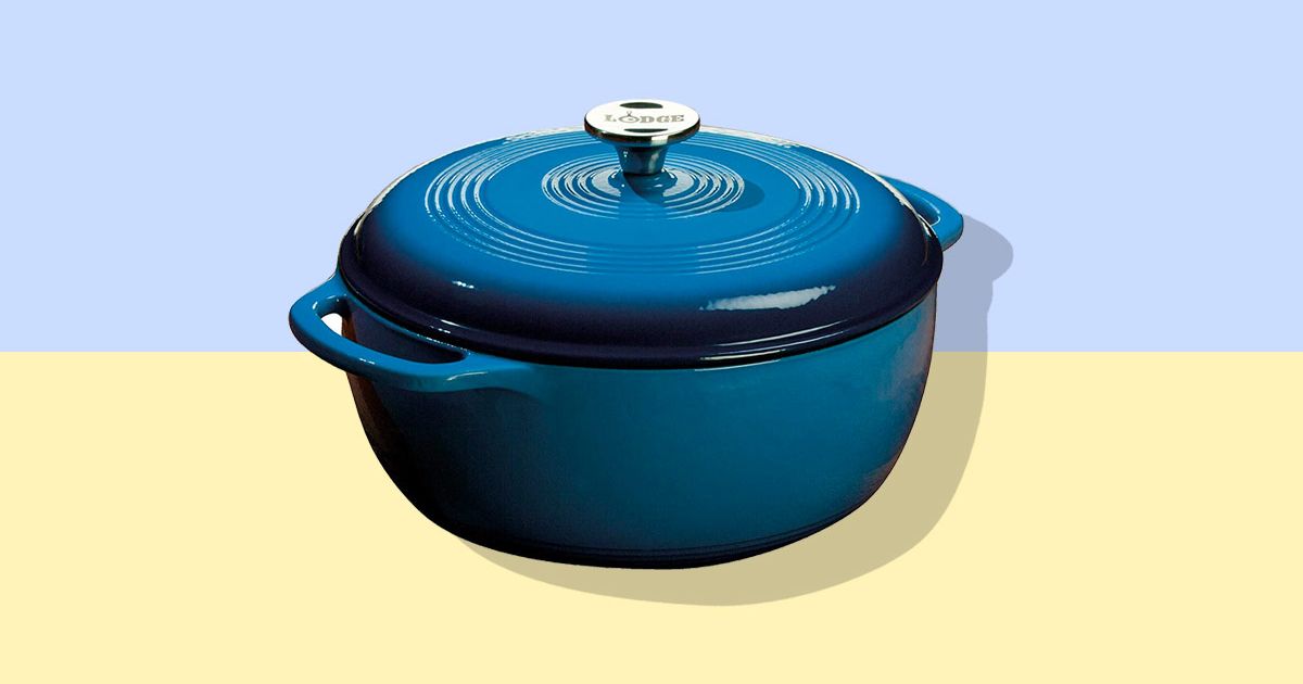 Lodge 4.5 Quart Blue Enameled Cast Iron Dutch Oven