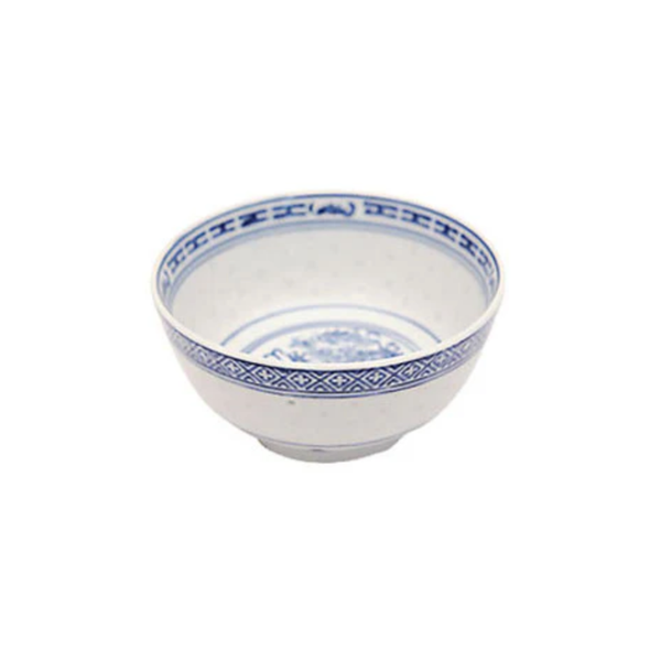 Pearl River Mart Classic Blue Rice Pattern Ling Long Porcelain Rice Bowl