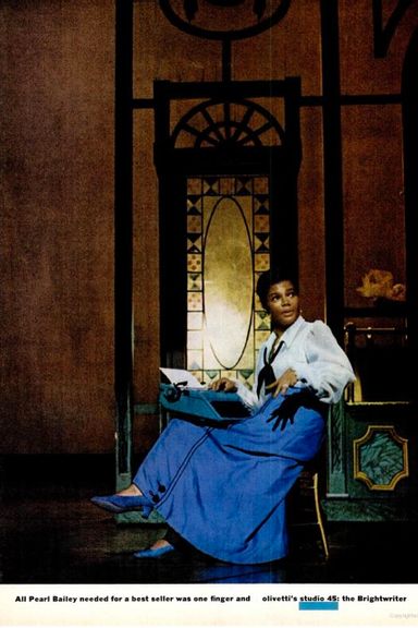 The typewriter company was known for its chicly designed products; this gorgeous portrait of Pearl Bailey was one in a series of ads that also included Duke Ellington.