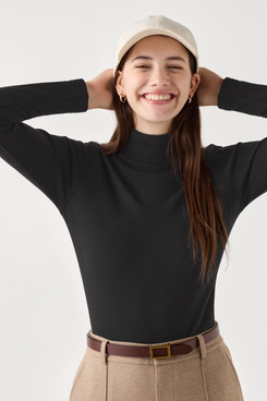 Black women's turtleneck tops hotsell