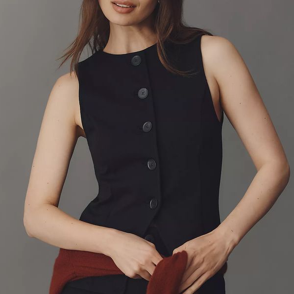 Maeve Button-Front Knit Vest