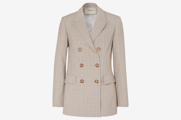 Maje Double-breasted Checked Blazer