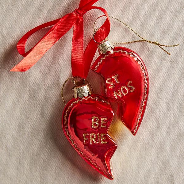 Set Of Best Friends Heart Ornament