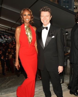 Iman and David Bowie at the CFDA Awards in 2007.