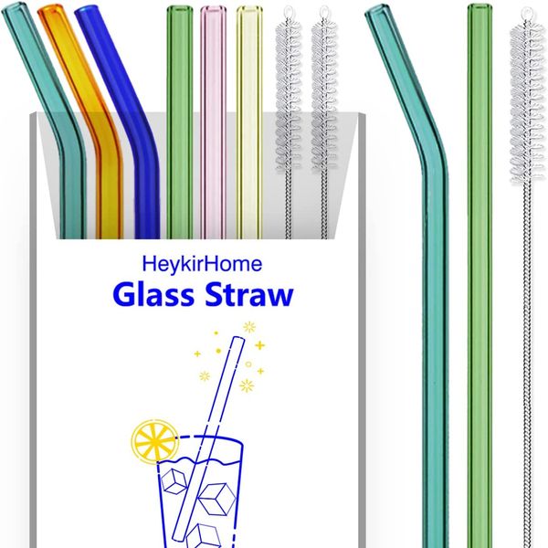 HeykirHome Reusable Glass Straws