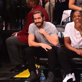 NEW YORK, NY - MAY 10: Jake Gyllenhaal attends the Miami Heat vs Brooklyn Nets playoff game at Barclays Center on May 10, 2014 in the Brooklyn borough of New York City. (Photo by James Devaney/GC Images)