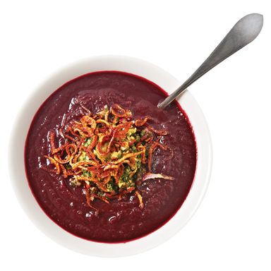 Almost applesauce-like in consistency, Mile End’s gazpacho has a rich and earthy flavor that pairs well with the crispy shallots and slightly spicy salsa verde that top each bowl. $7; 53 Bond St., nr. Bowery; 212-529-2990.